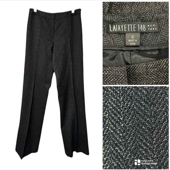 Lafayette 148 New York Pants - Lafayette 148 wool black pants with gold thread